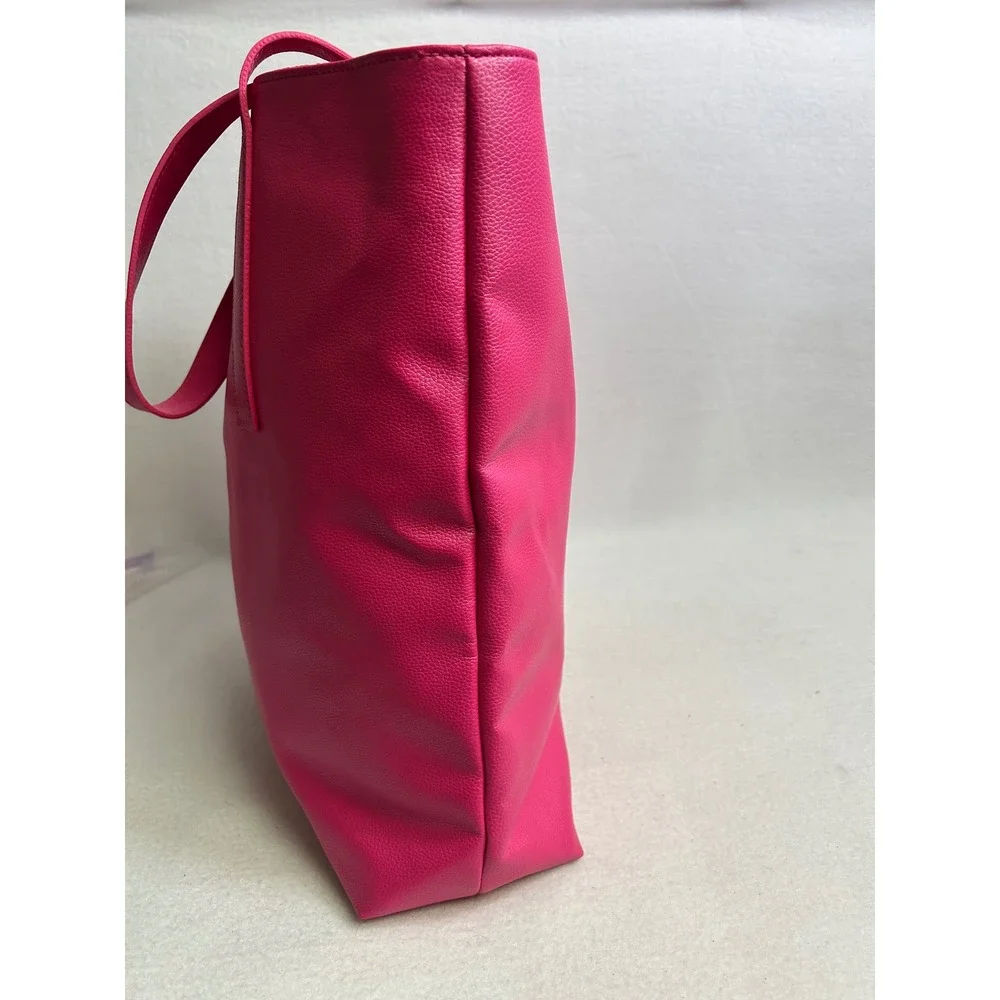 Barbiecore Juicy Couture Womens Large Hot Pink Studded Faux Leather Tote Bag‎